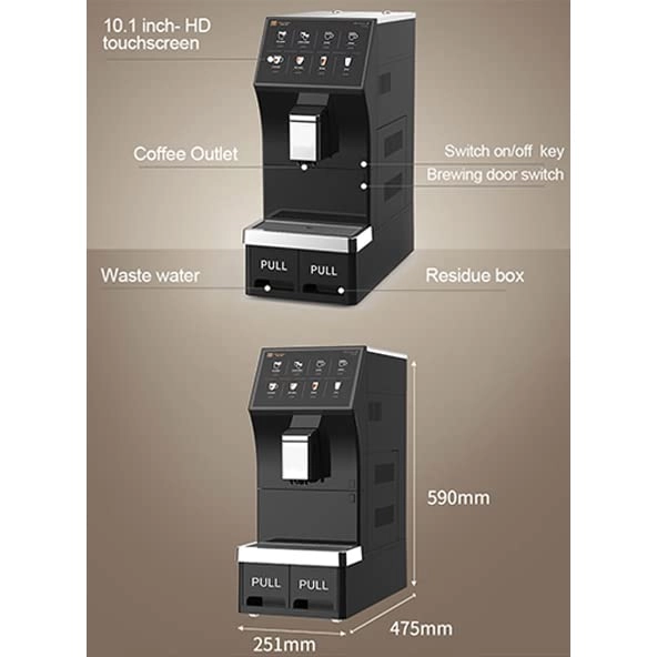 10.1" Touch Screen - Programmable Grinding Self-Cleaning