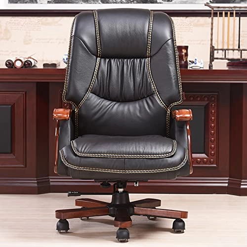 Desk Chair - PU Leather Brown High Back
