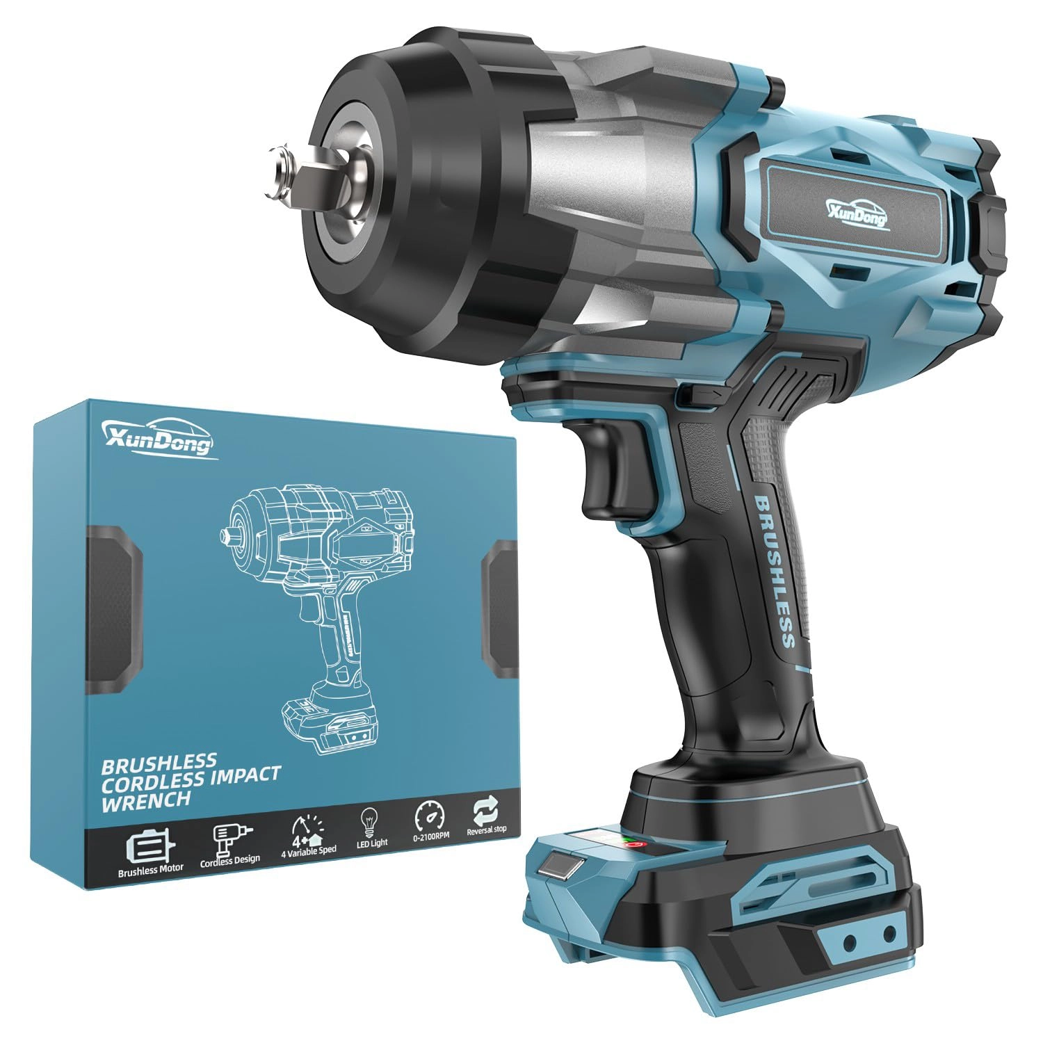 XunDong Cordless Impact Wrench - 2200N.m 1/2"
