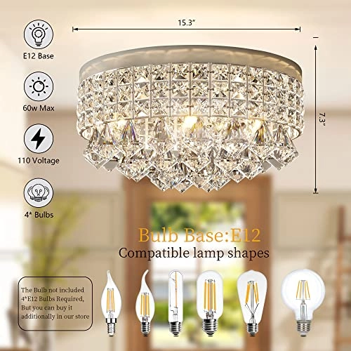 Crystal Chandelier - white light neutral white warm light Dimmable
