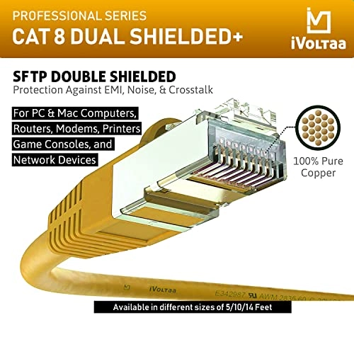 CAT8 Ethernet Cable - 14 feet (4.2 m)