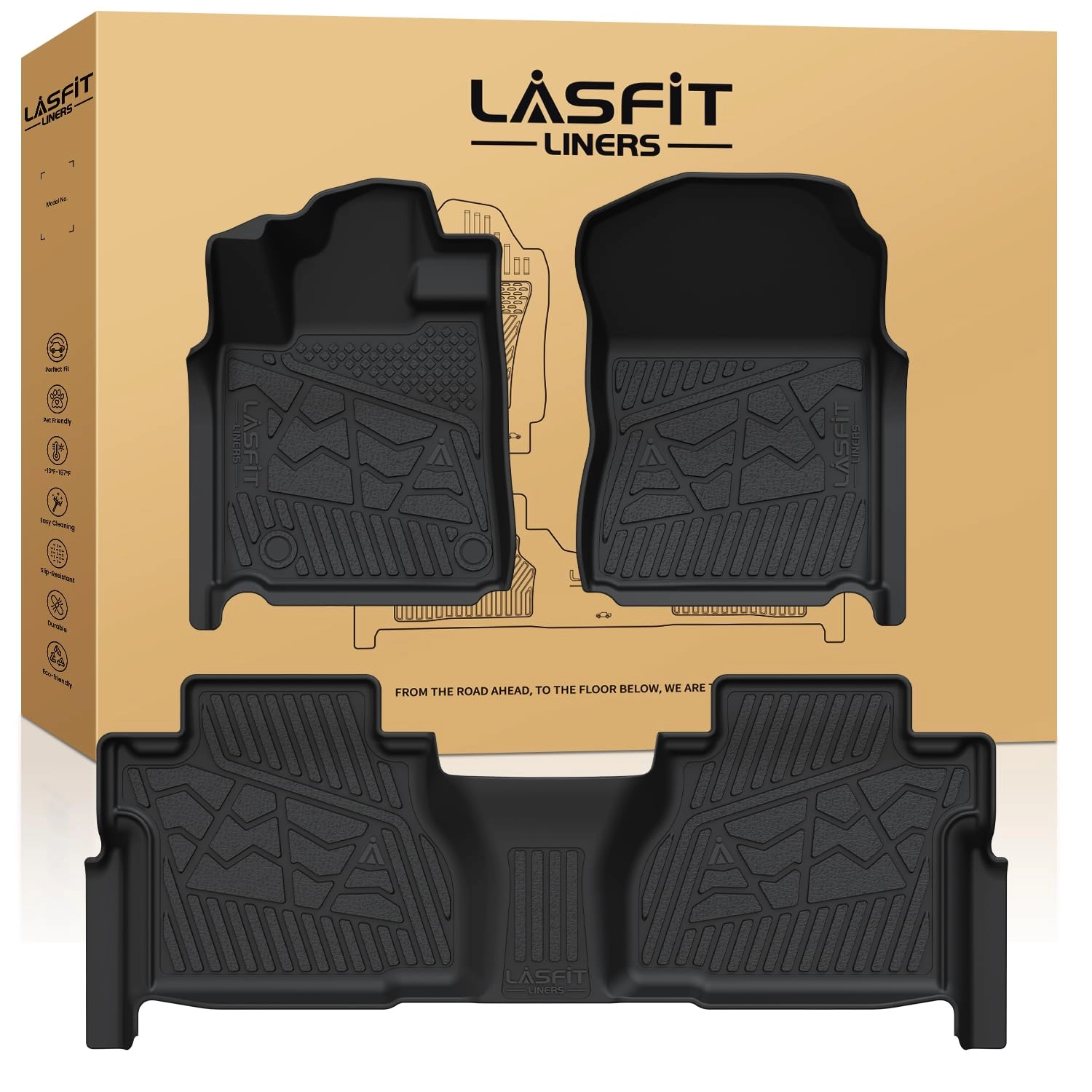LASFIT Floor Mats - Toyota Tundra 2014-2021 Front&Rear 2 Row