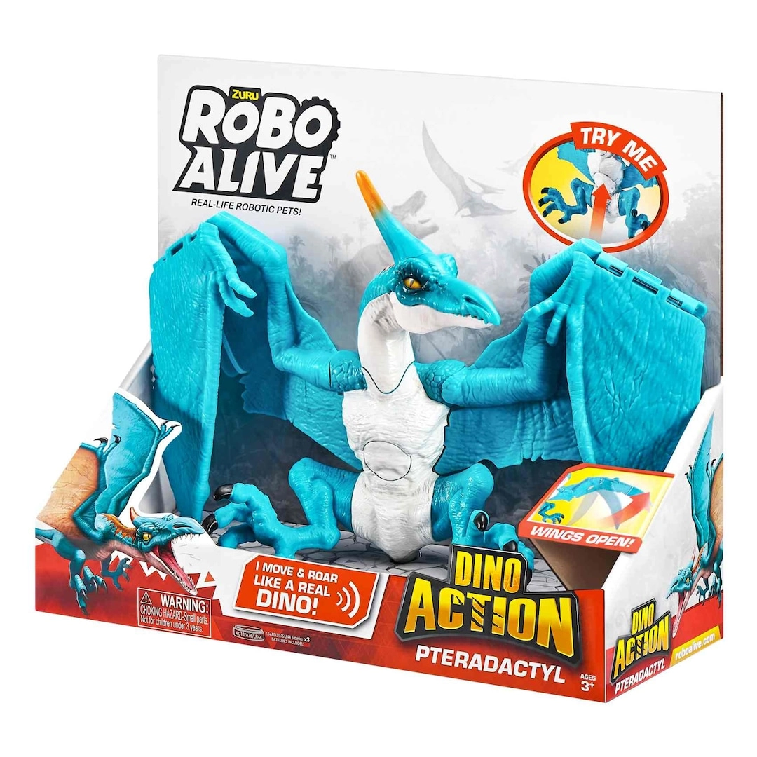 ZURU Toys Robo Alive Series 1 Pteradactyl - Dino Action 3x AG13/A76/LR44