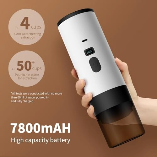 3-in-1 Portable Self-Heating Coffee Maker - 60 Milliliters ground coffee and capsules