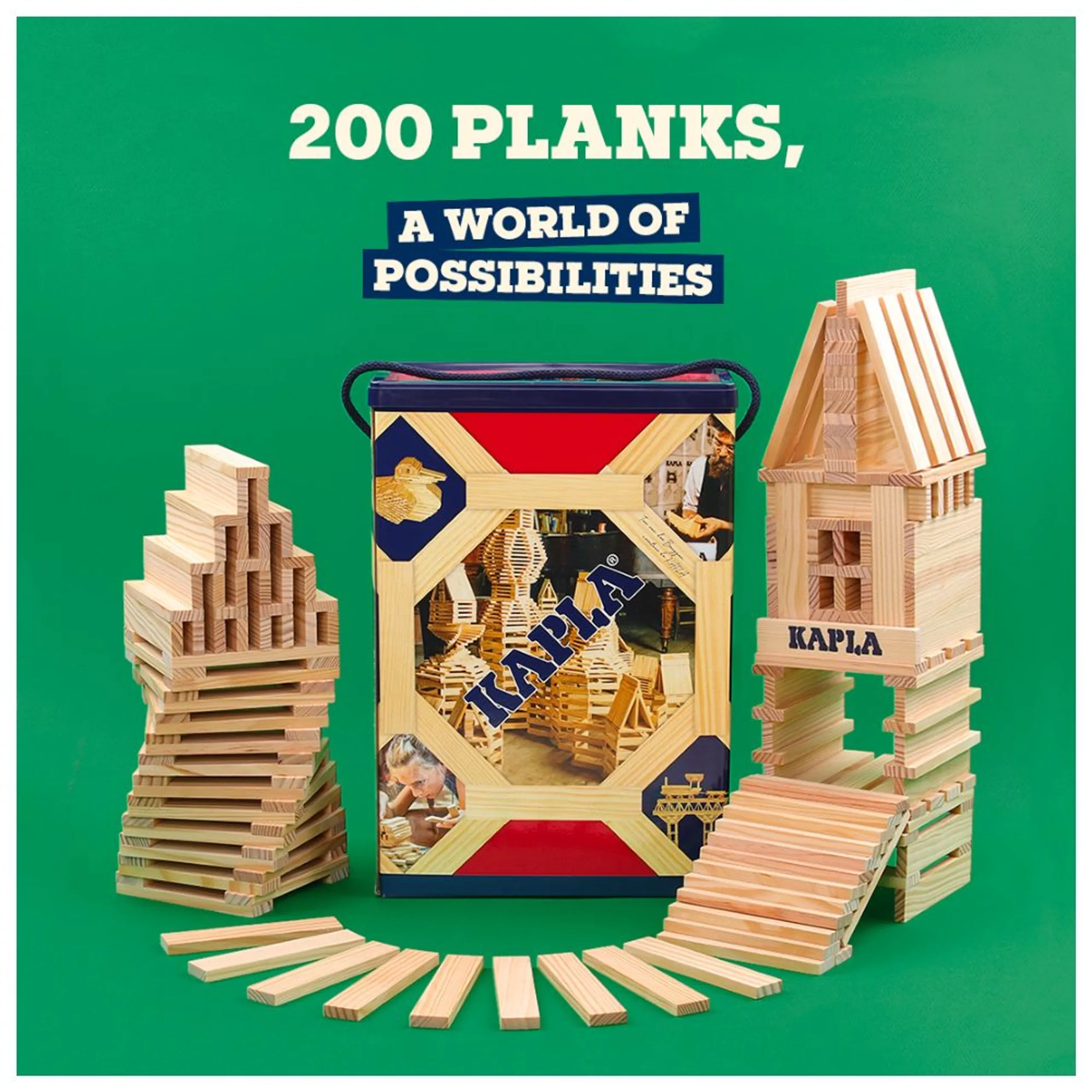 Wooden Building Blocks - 200 pcs