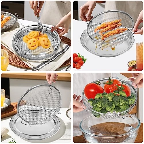 Air Fryer Basket - Stainless Steel 2 Pieces