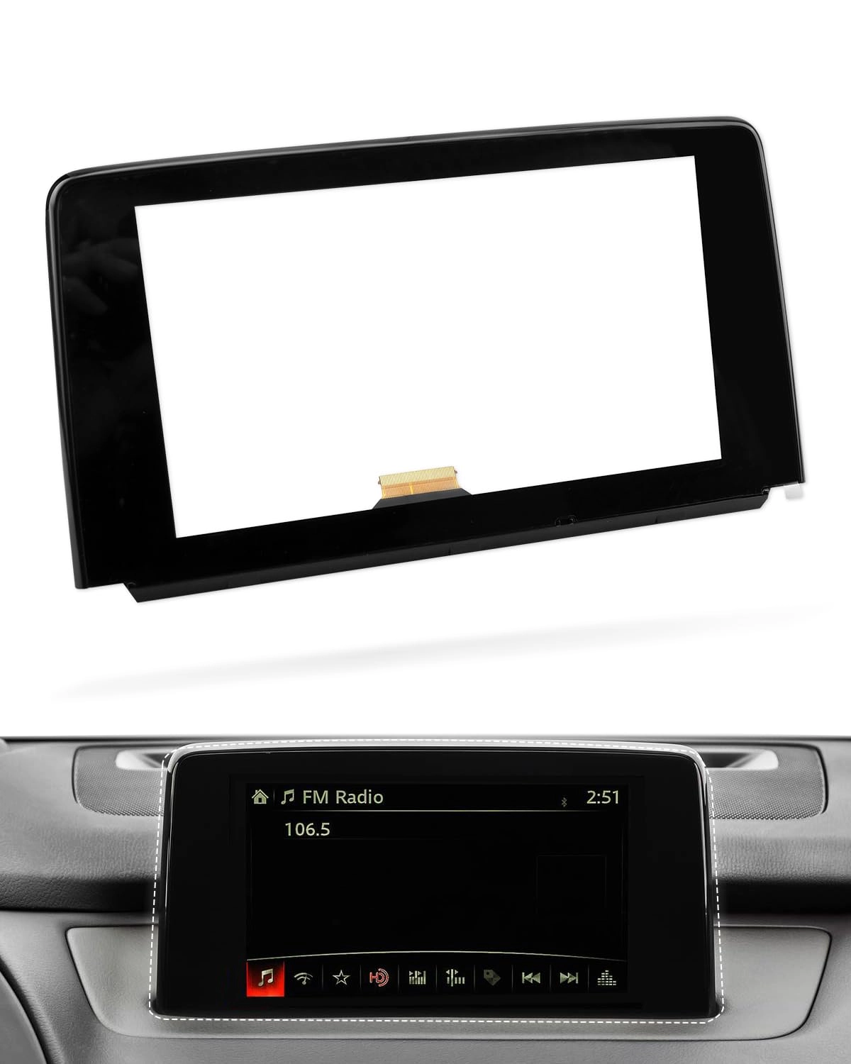 JUQAFY Touch Screen Glass - Mazda CX9/CX-9 2016 2017 2018 2019