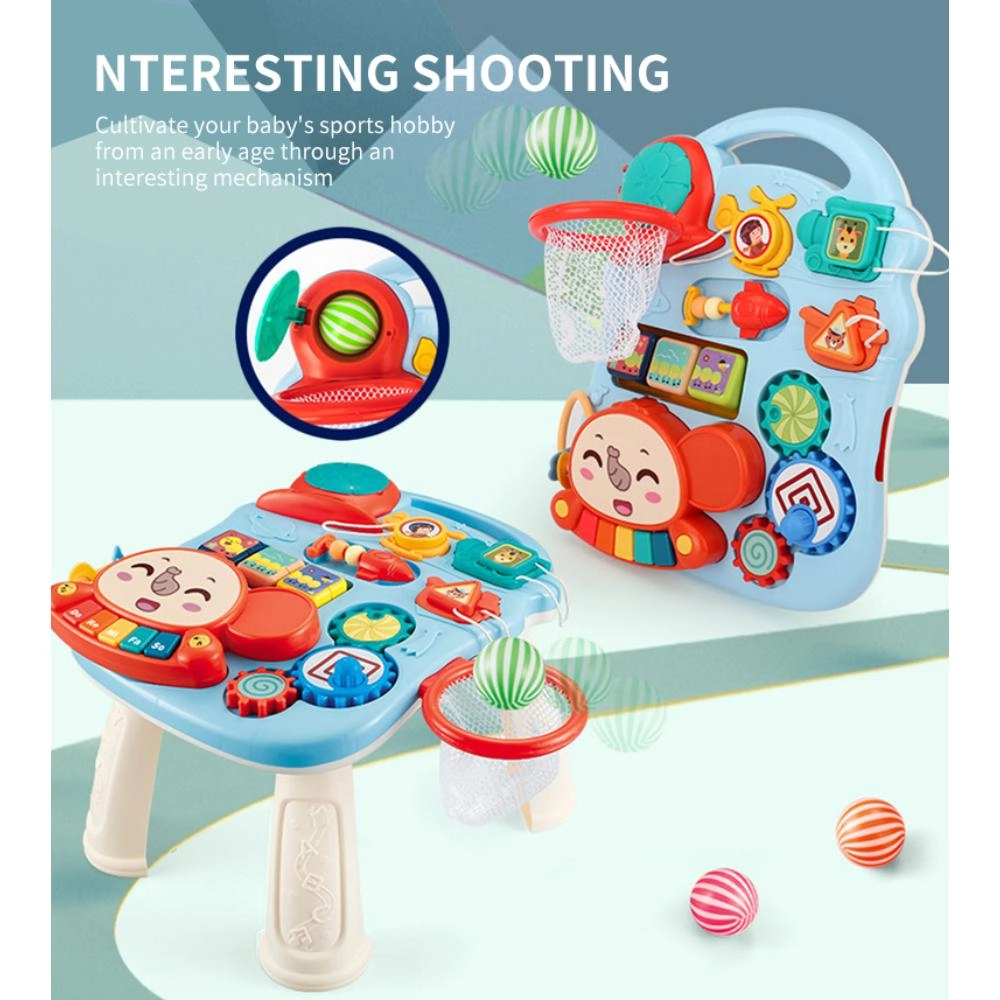 3-In-1 Baby Walker Rotating Chair & Table Playset - Pink Suitable for 6 months and above