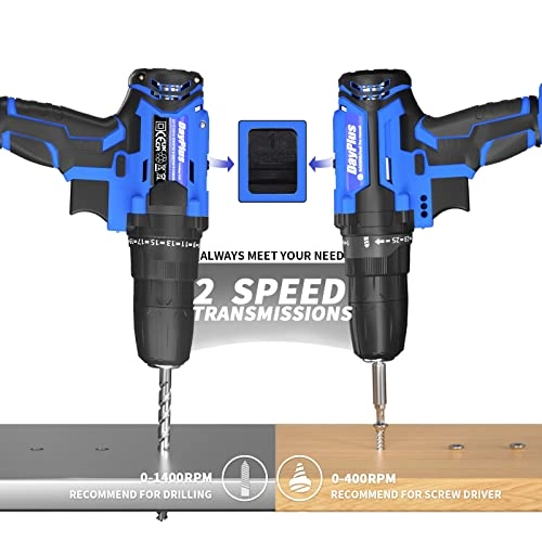 21V Cordless Combi Drill - 2 Batteries 45Nm