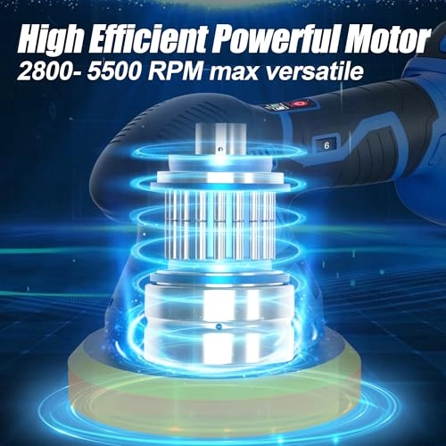 Cordless Car Buffer Polisher - 1580W 5" 6"