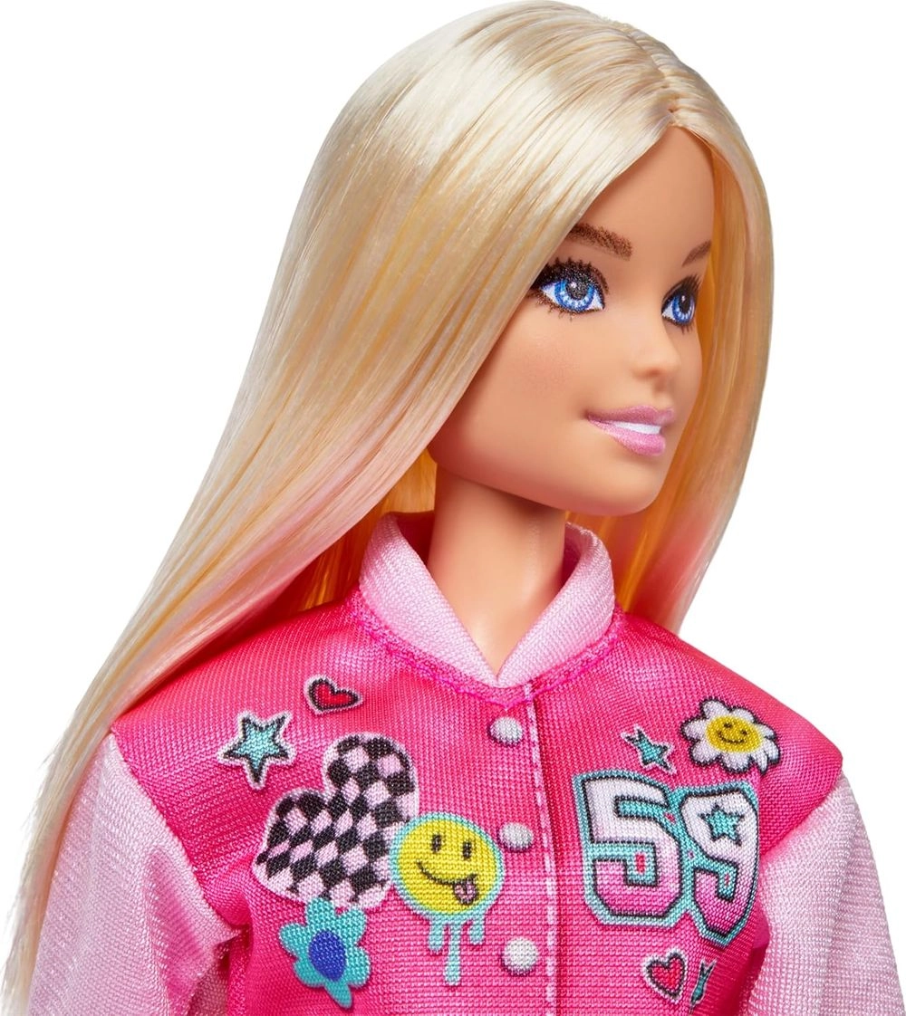 Back to School Doll - 7 accessories pink varsity jacket Ages 3+