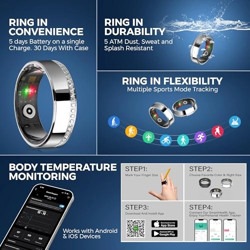 Smart Ring - 10-Day Battery IP68 Waterproof Heart Rate