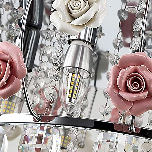 Romantic Rose Crystal Chandelier - Silver 62*38cm