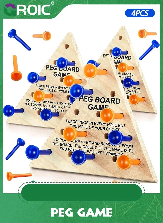 GROIC Triangle Peg Game - 4 Sets Travel Size Educational