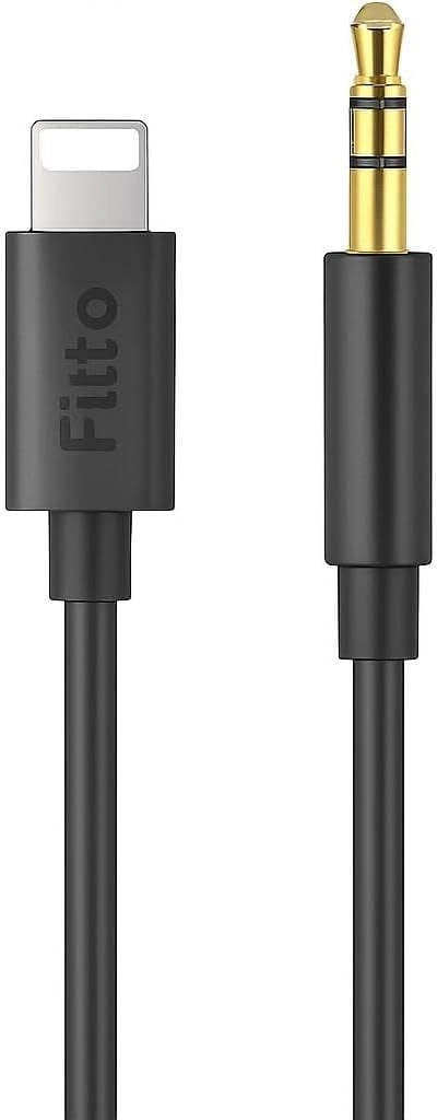 FITTO Lightning to 3.5mm AUX Audio Adapter Cable - for iPhone or iPad