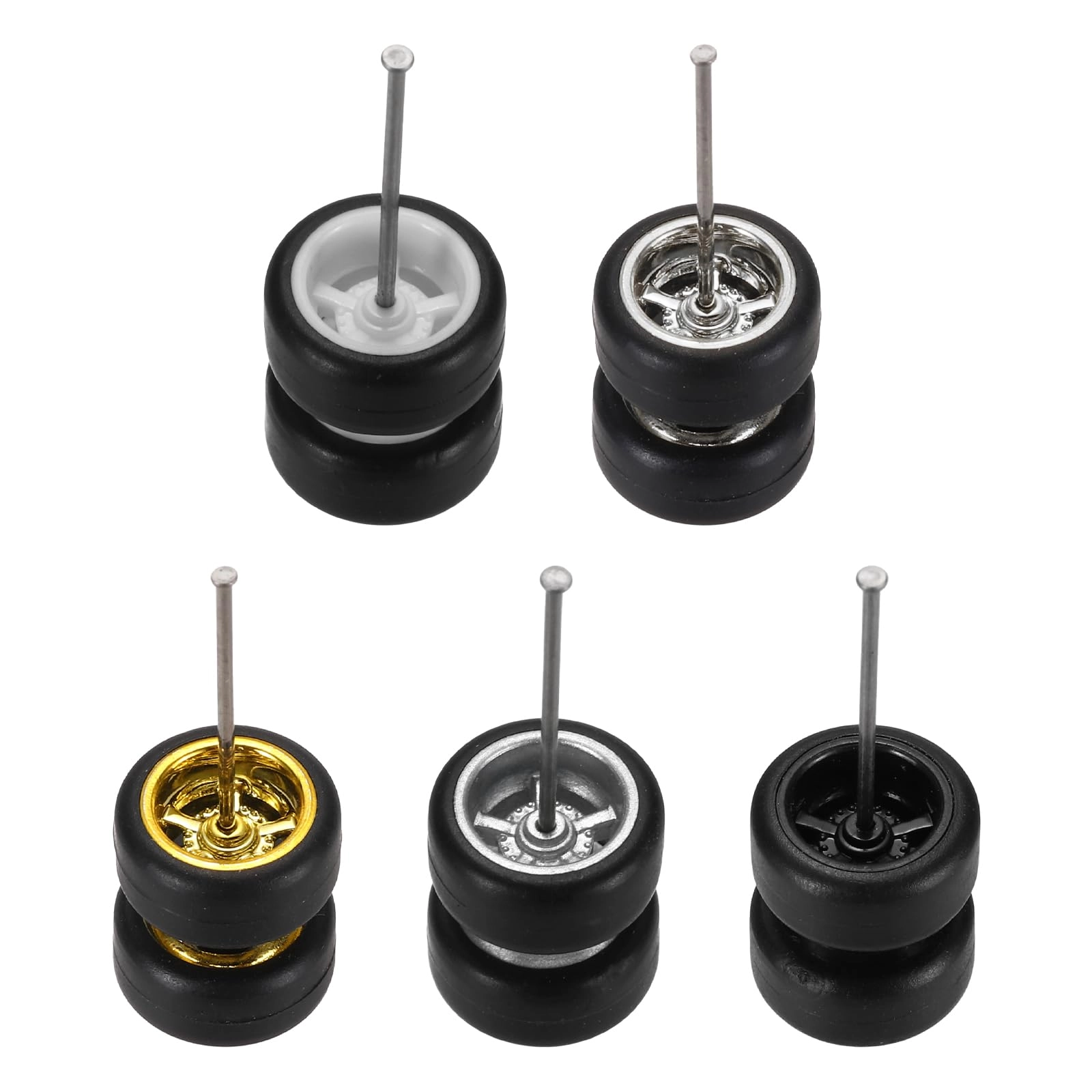 SourcingMap Wheels and Tires Set - 5 Set 1/64 die-cast car models