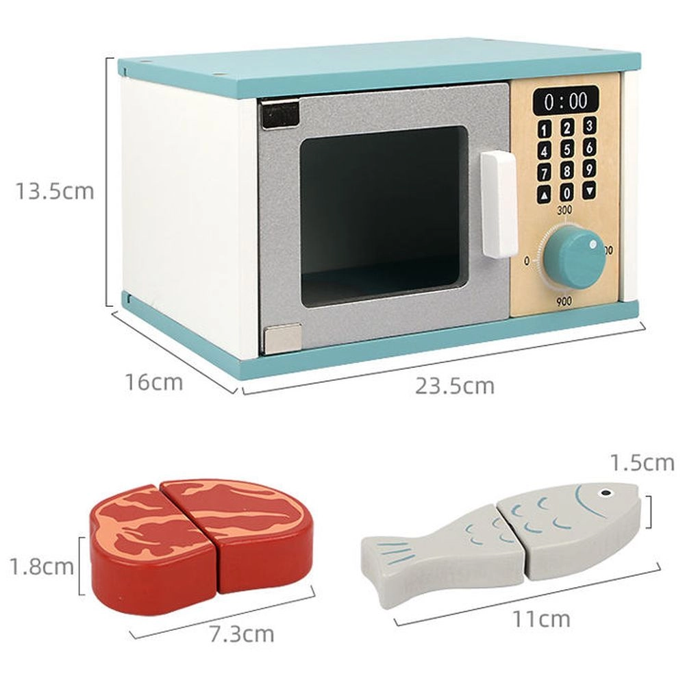 Microwave Toy Pretend Play Set - Wooden Role Play (5551007-MSN20022)