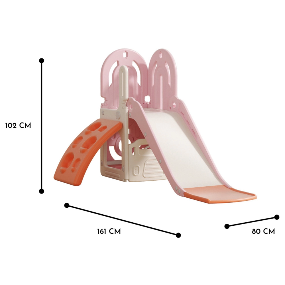Slide with Climbing Wall & Basketball Hoop - Suitable for 3 years and above 161 x 80 x 102 cm