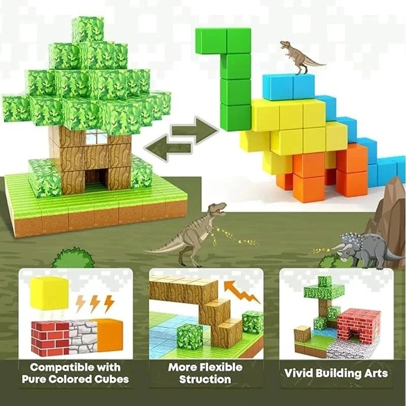 Mini Magnetic Building Blocks - 100 pcs