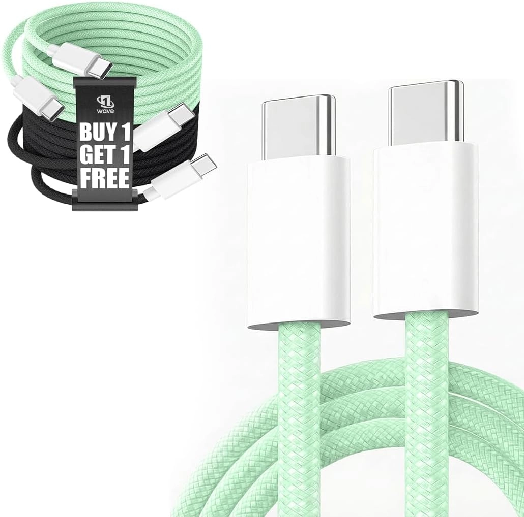Cyber Terra SurgeLink 60 Cable 60W USB-C to USB-C 1m Braided (2-Pack)