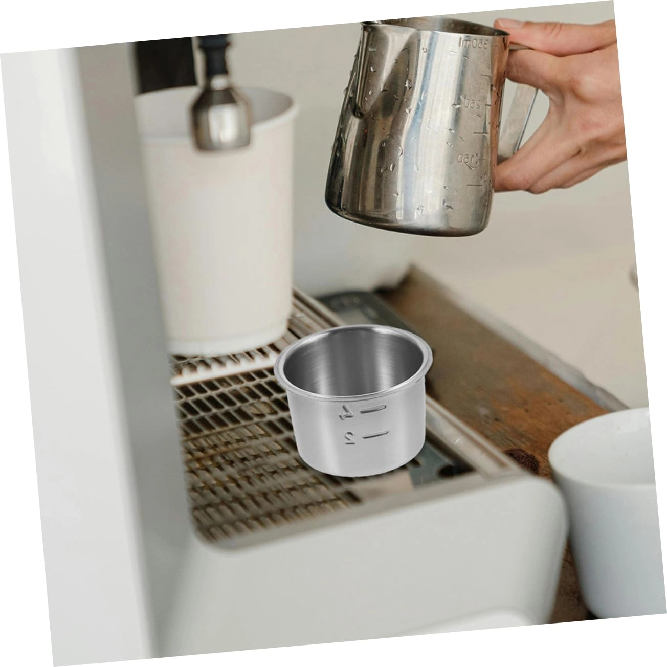 Espresso Dosing Cup - Stainless Steel Silver