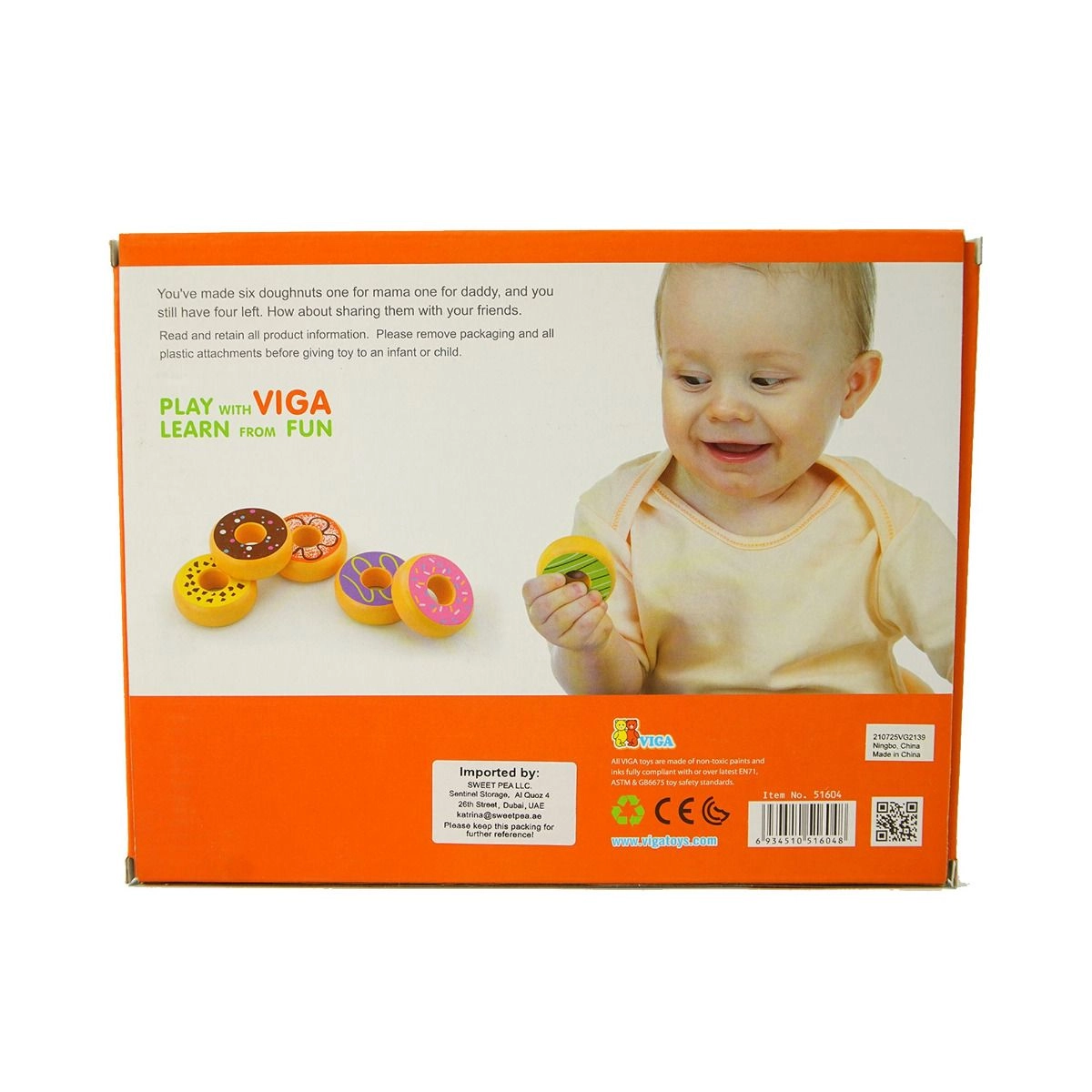Wooden Donuts Play Set - 18 Months 6 pieces