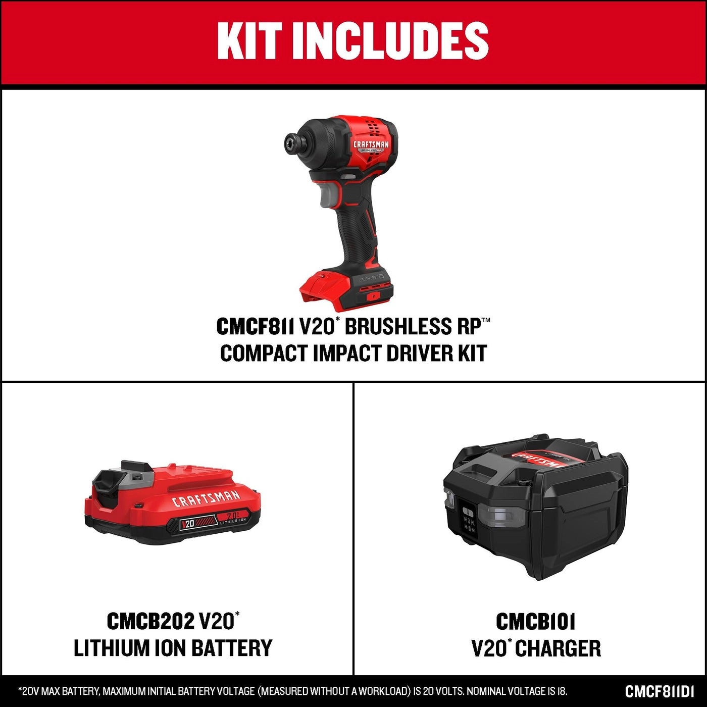 V20 BRUSHLESS RP Compact Impact Driver