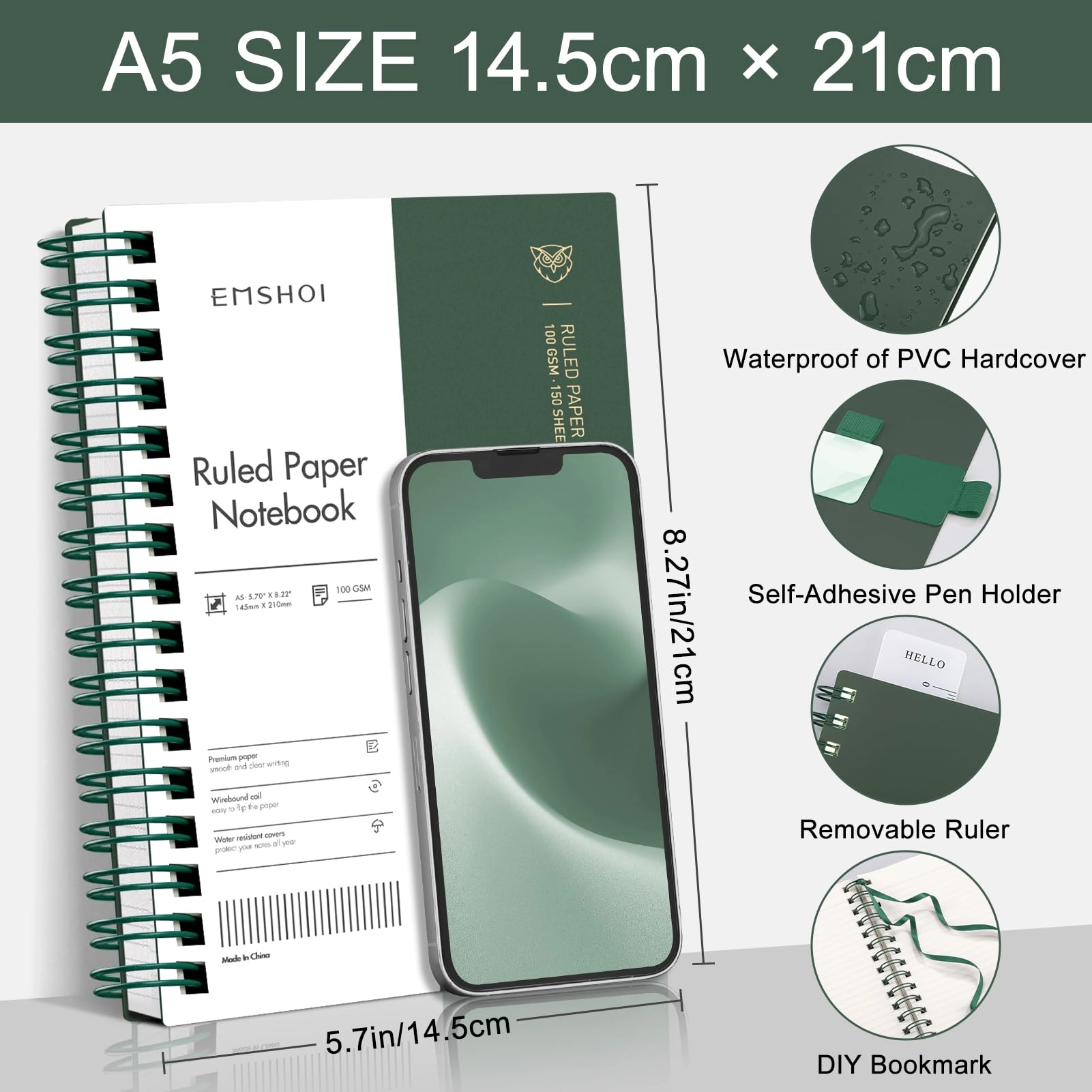 Notebook A5 Spiral - Lined 150 Sheets