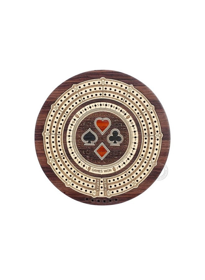 Round Shape 3 Track Non-Continuous Cribbage Board
