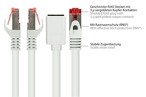 Cat.6 Ethernet LAN Patch Cable Extension - 2 m