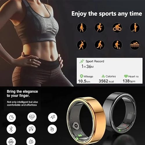 Smart Health Ring - IP68 Bluetooth 5.0 17mAh
