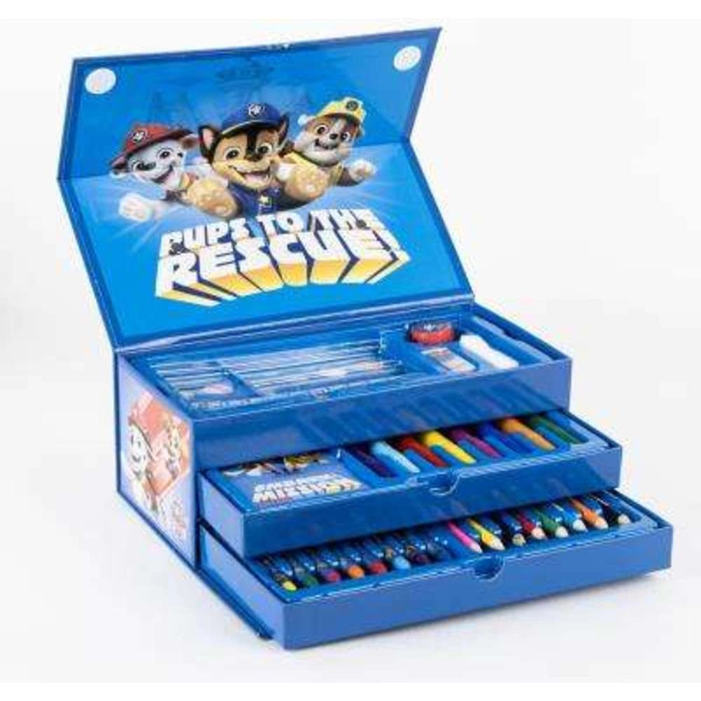 Colorable Stationery Set Briefcase - 8 colored markers 8 crayons 8 colored pens 8 colored pencils 1 pencil 1 eraser 1 pencil sharpener 1 artist book 1 color brush