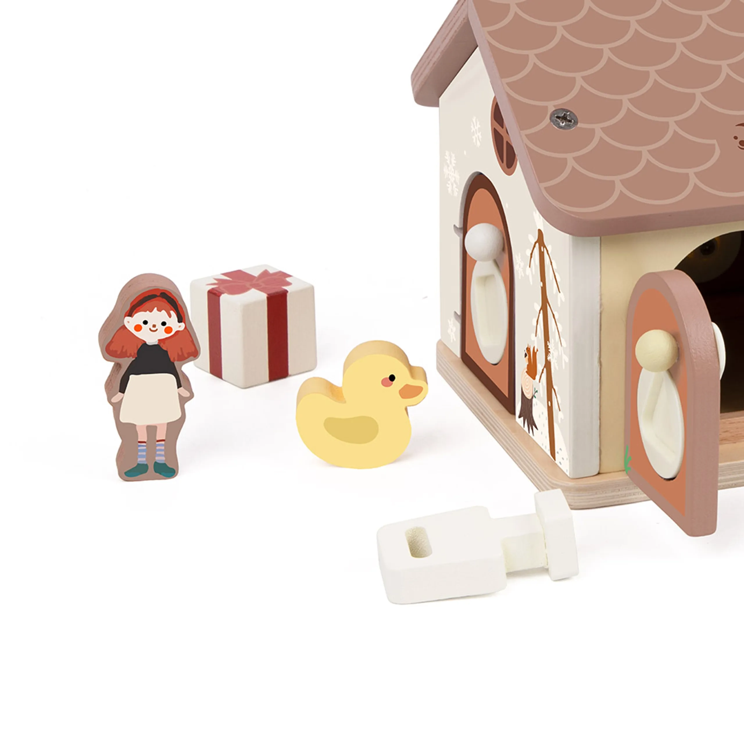 Wooden Locking House - 11 pcs (30284065-CIHL-20270)
