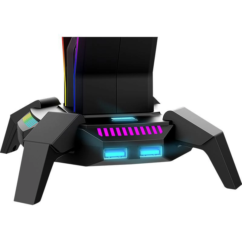 HZ10 - Headset Stand for Over-Ear Headphones RGB Illumination 3 USB Port