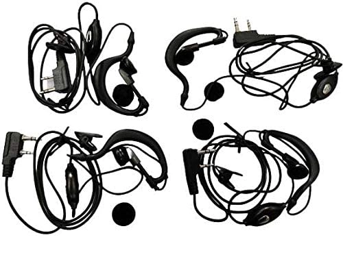 MANYA IMPEX Walkie Talkie Earphone Microphone - 2-Pin 4 Pieces Black