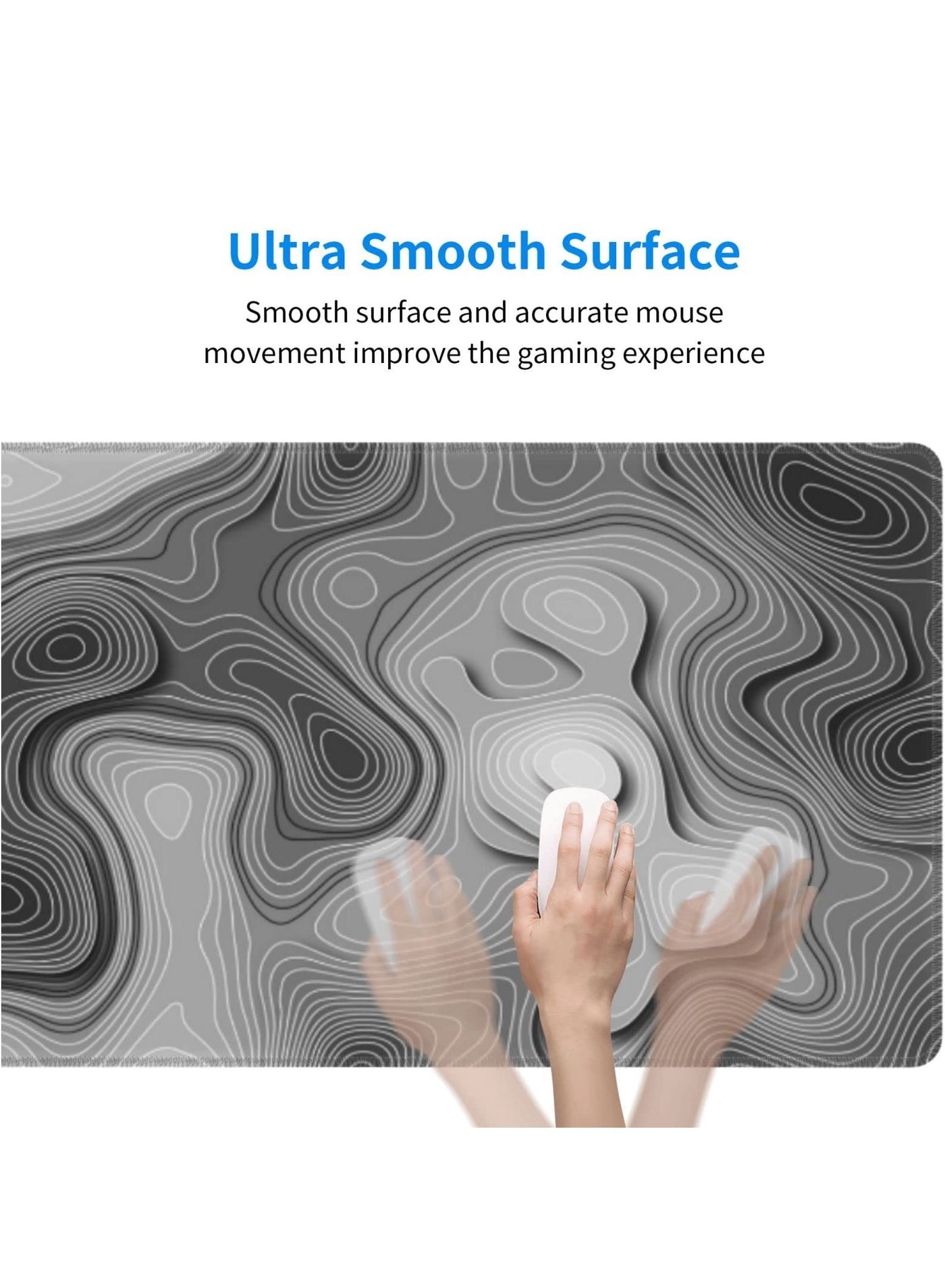 3D Topographic XL Rubber Gaming Mouse Pad - 80x30 cm