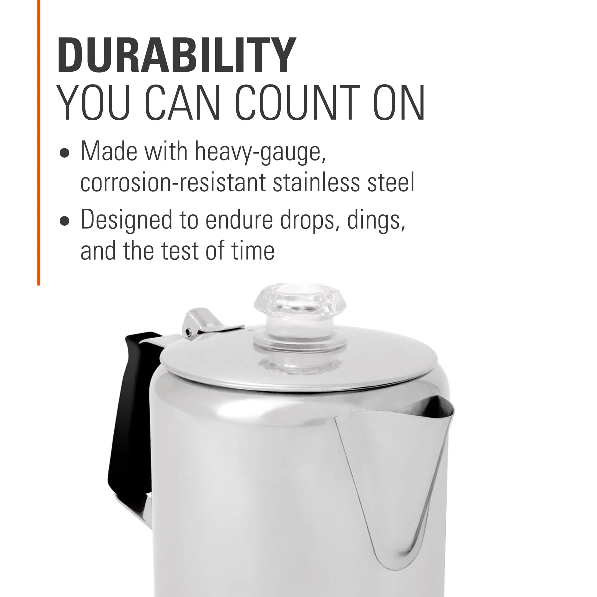 Glacier Stainless Coffee Percolator - 6 Cups