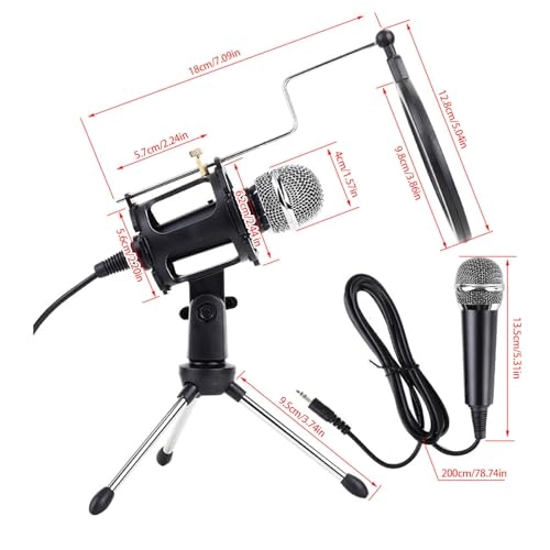 Condenser Microphone Set - Stand Set USB/3.5mm Mobile Karaoke