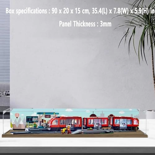 Acrylic Display Box for LEGO 60423 Urban Tram Models