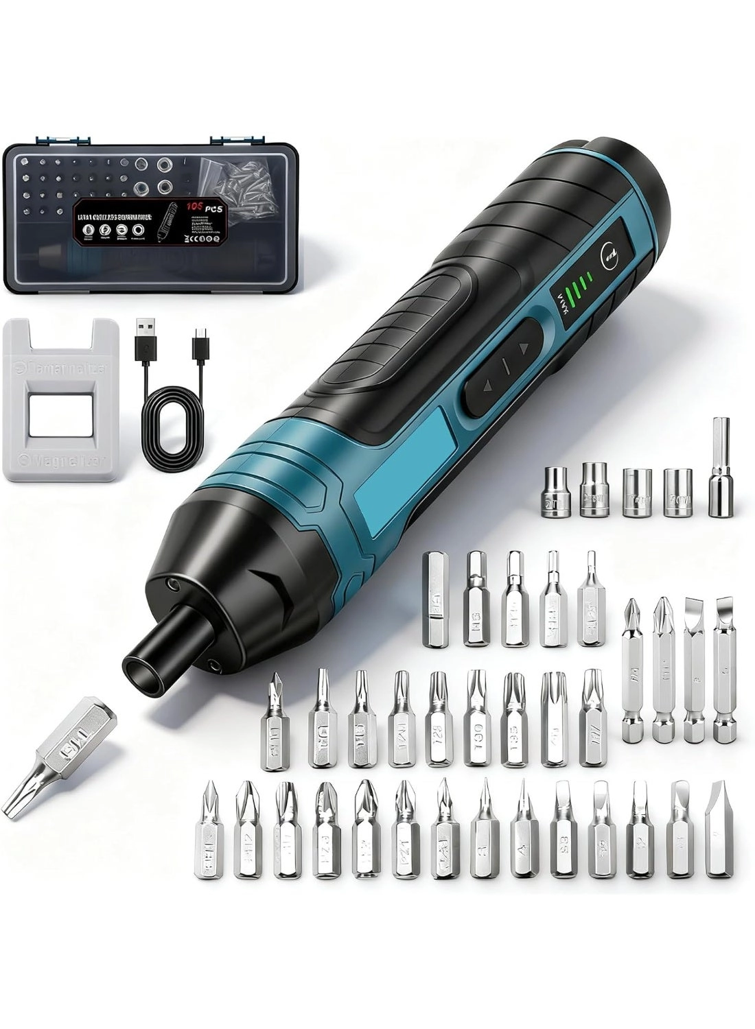 Yoawllty Electric Screwdriver Set - 105-piece USB-rechargeable 5Nm
