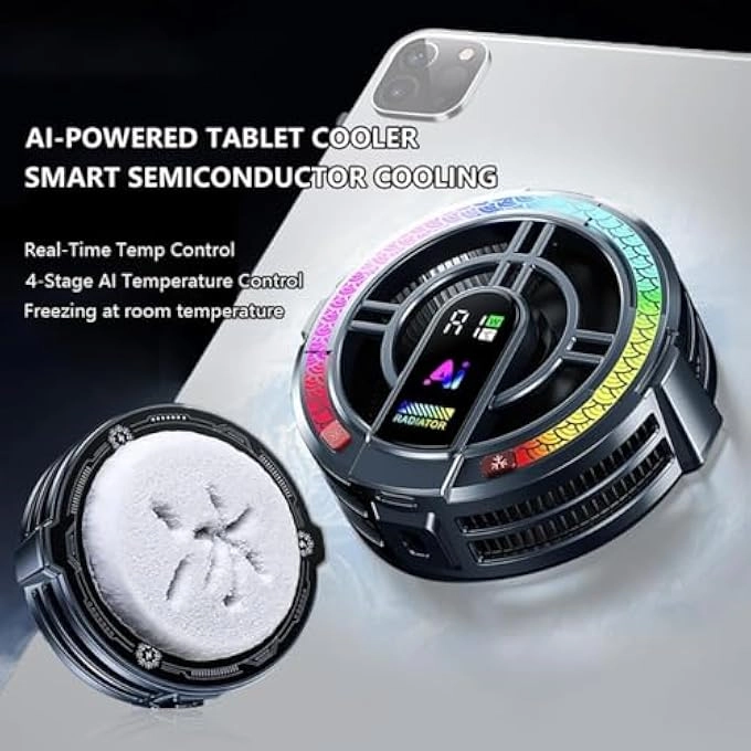 Magnetic Tablet Cooler - 4 Levels Temperature Control Semiconductor Cooling Fan