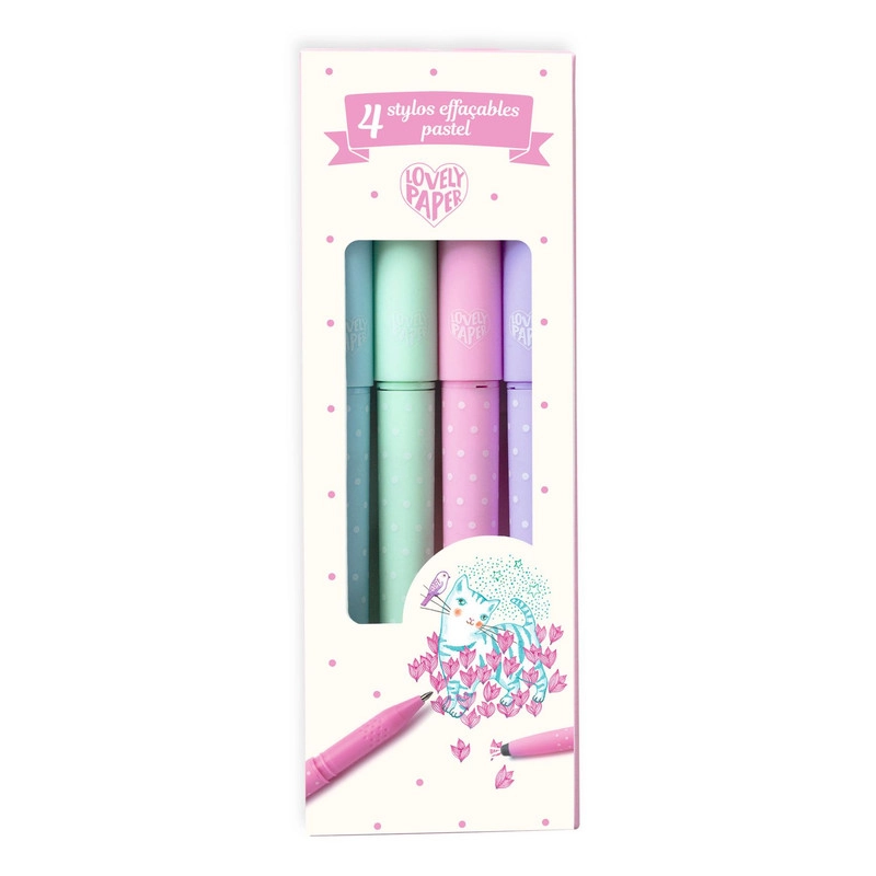 Pastel Erasable Pens - 4pcs