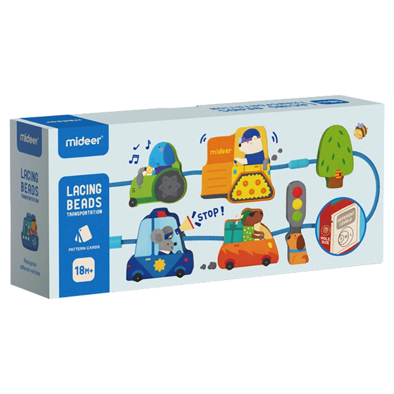MIDEER Lacing Beads Vehicles - 18 Months
