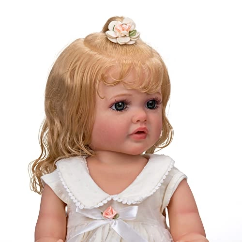 Reborn Baby Doll - 22 inch Silicone Vinyl Blonde Hair Ages 3+