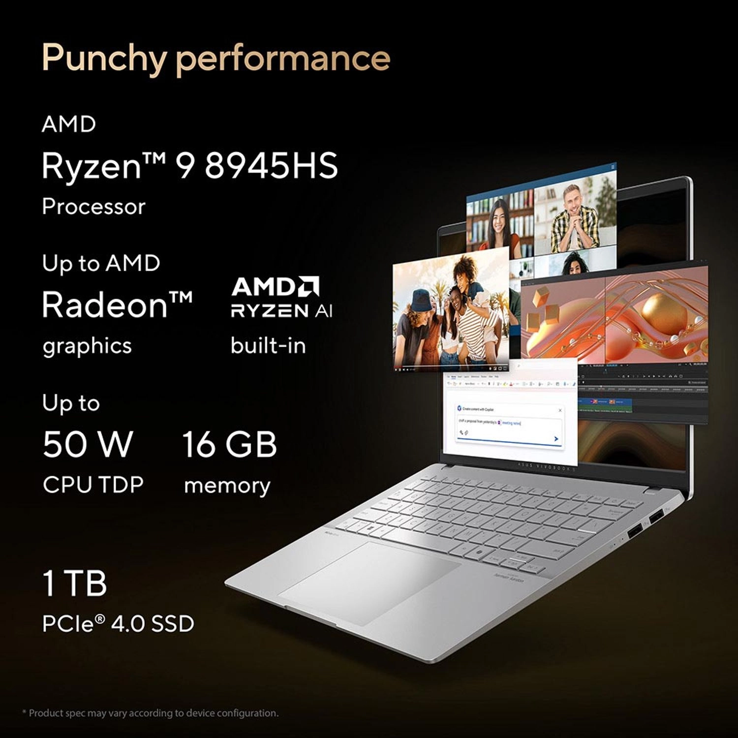 Vivobook S 14 OLED M5406UA-OLEDR911WB - 14'' Ryzen 9-8945HS 16GB 1000GB SSD