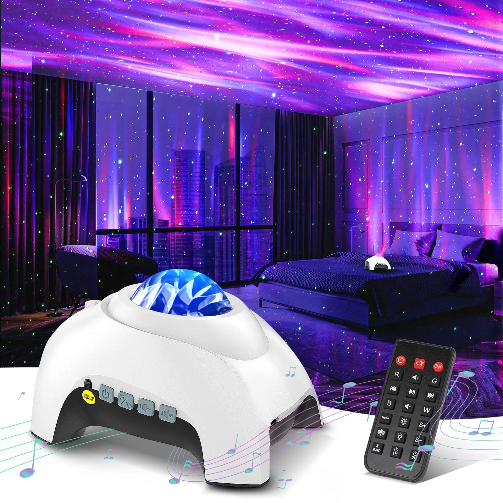 Shenzhen Huijing Technology Co.,Ltd Northern Galaxy Light - 33 Light Effects Bluetooth Speaker