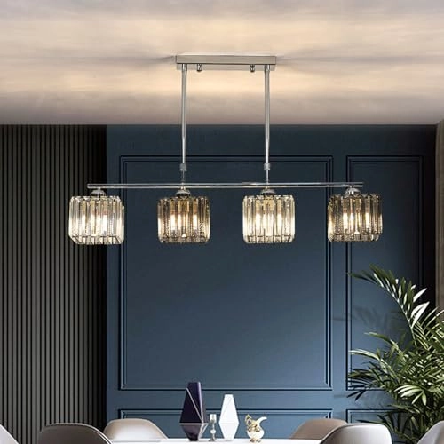 Modern Crystal Linear Pendant Chandelier - 3000K/4000K/6000K Dimmable