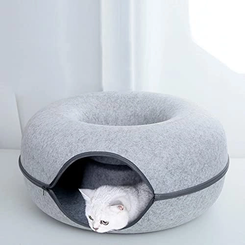 Cat Tunnel Bed - Detachable Round Felt