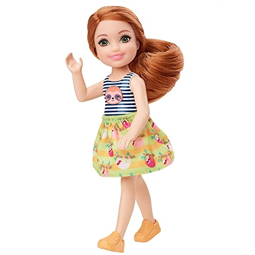 CHELSEA DOLL - Plastic red hair sloth graphic Ages 3+