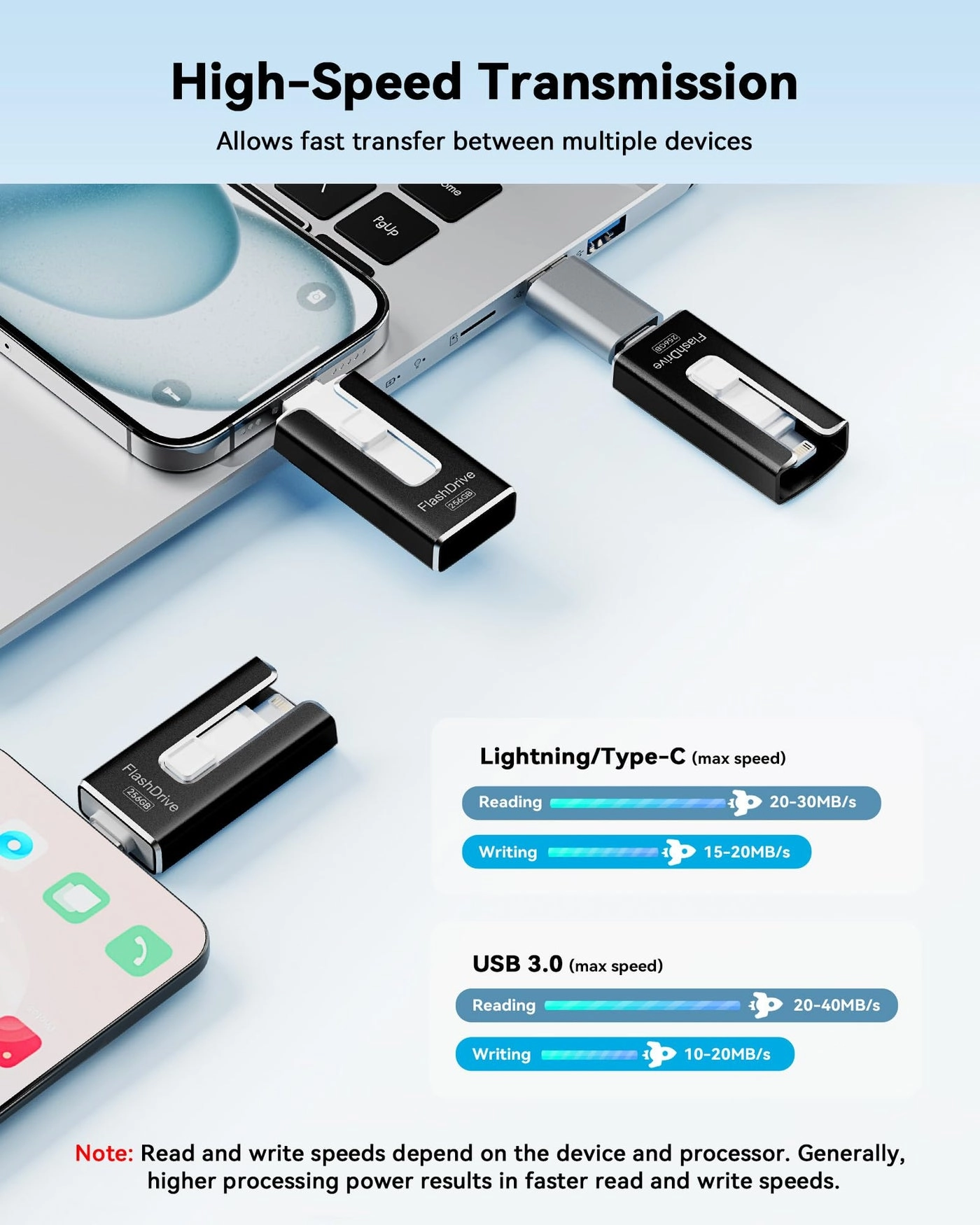 USB Stick - USB 3.0 Lightning USB-C 256GB